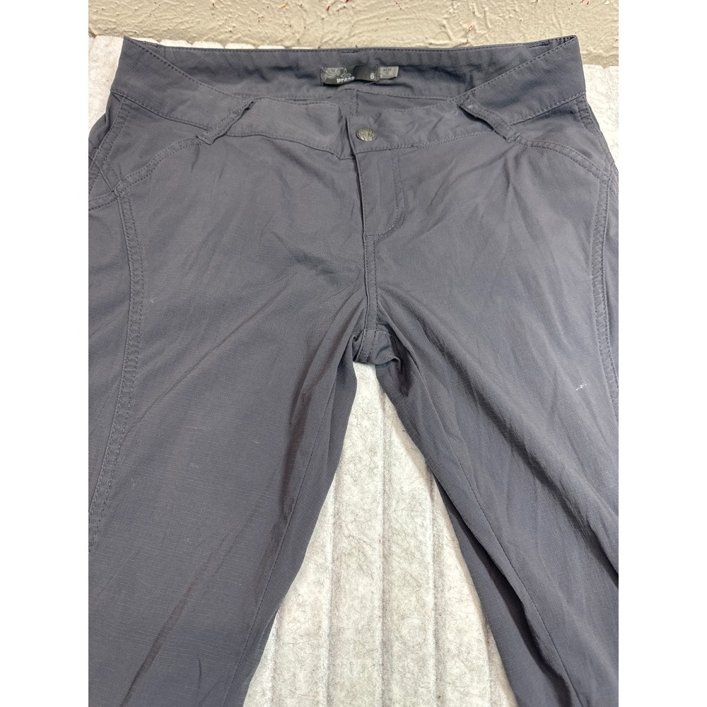 Prana Halle Crop Pants Womens 6 Charcoal Gray Ripstop Hiking Climbing Outdoor